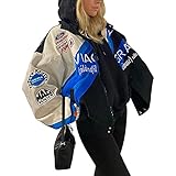 Lässige Flight Crew Jacke, aus hochwertigem Stoff, weich und dick, übergroße lässige Baseballjacke Streetwear