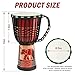 GOGHOST Wood Djembe Drum, 8.5'' x 16''Carved Red Elephant Mahogany African Drums with Goatskin Drumhead, West African Styled Professional Djembe Hand Drum Musical Instruments for Adults Beginners