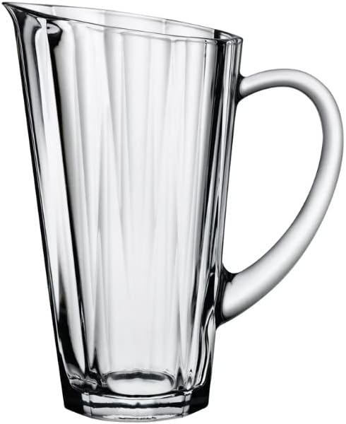 Nude Hemingway 33.75 Oz Water Glass Jug, Beverage Pitcher Carafe, | Lead-Free Crystal| Juice Container for Brunch, Cold Water, Juice, Iced Tea, Lemonade