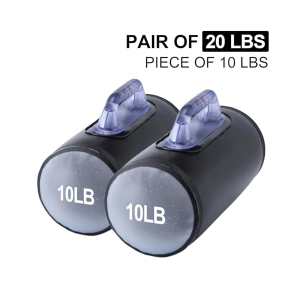 Water Dumbbells,Water Filled Training Dumbbells, Travel Weights Set, Adjustable Weights to 40Lbs,30Lbs,20Lbs,10Lbs,4Lbs Dumbbell Pair,Each 20/15/10/5/2 Lbs, Portable Gym for Strength Training, Fitness and Shaping - Image 2