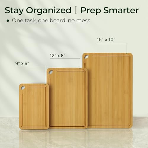 Image of Keechee Bamboo Cutting Board, Cutting Board for Kitchen with Handles | Non Toxic, Resisted-Cracking&Curling, Deep Juice Groove, Side Handles,Cross-Laminated Structure, Knife-Friendly, Gifts Ready