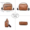 Sacoche Homme Petit sac à bandoulière unique Sacoche Bandoulière Cuir Petite Shoulder Bag Crossbody Business Sacs Étanche Convient pour loisirs, travail,voyages (Marron Clair) #5