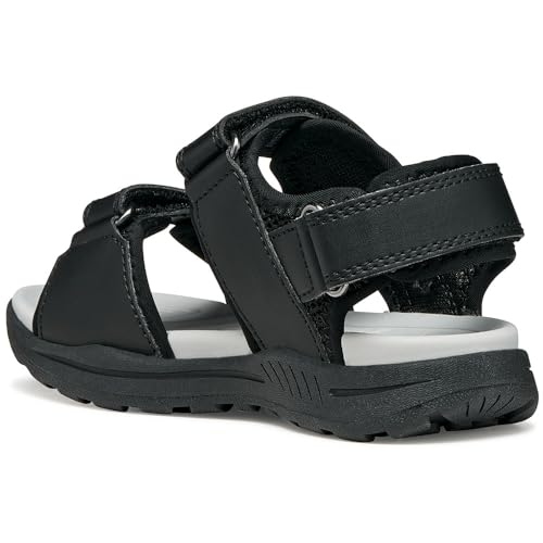 Geox J Vaniett Boy B Sandales, Noir/Jaune, 24 EU