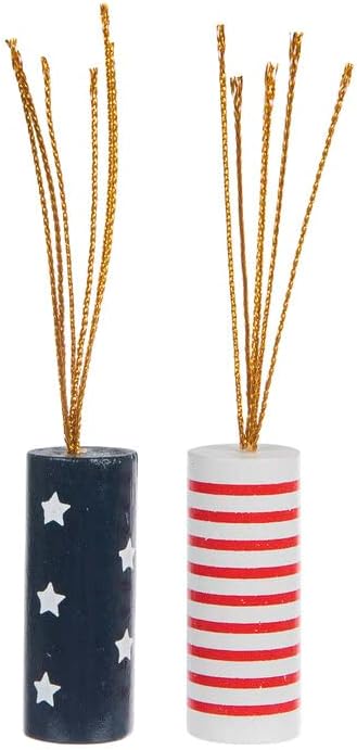 Stars & Stripes Wood Firecrackers 4th of July Party Supplies Holiday Favors 6 Count