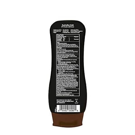Australian Gold Sunscreen Lotion with Instant Bronzer, Broad Spectrum, Water Resistant, Non-Greasy, Oxybenzone Free, Cruelty Free, SPF 30, Coconut, 8 Fl Oz (A70902) (Pack of 3)