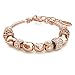 Alaxy Bangle Bracelets Made with Swarovski Crystal "Sexy Rose Gold" Charm Beaded Bracelets for Teens Girls and Women Size 19cm (7.48'') - 22cm (8.6'')