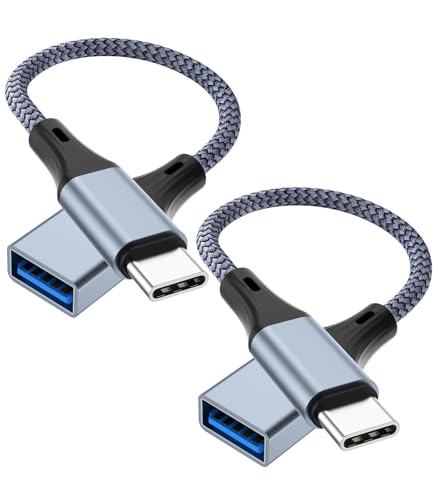 Obcxin 2 St&uuml;ck USB C auf USB 3.0,Type C auf USB-A Adapter Kompatibel f&uuml;r Galaxy S24/S23/S22,iPhone 15/16 Pro Max,iPad MacBook Pro,Huawei P30,Google Pixel(Grau)