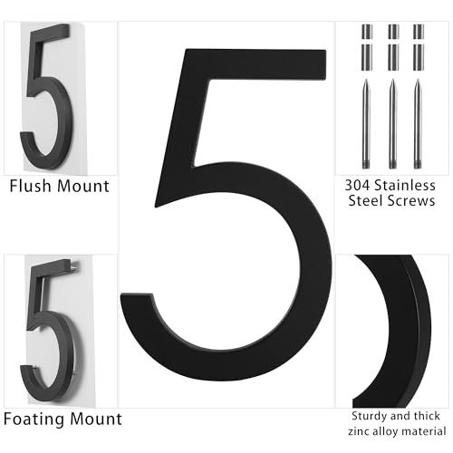 9 Inch House Numbers For Outside Modern Black Metal Large Address Numbers 1 by RESINER - Used condition - Image 4
