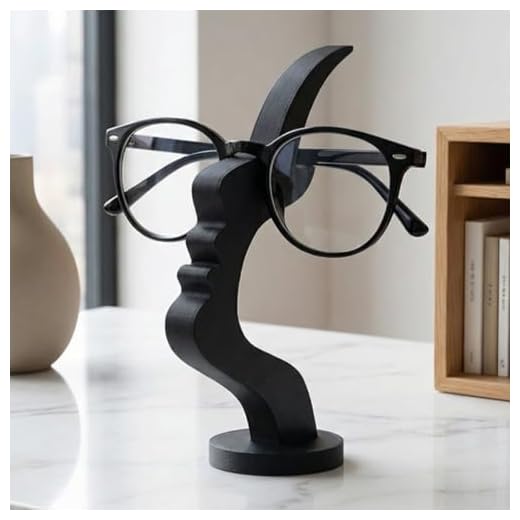 Creative Eyeglass Display Holder Stand, Desktop Glasses Rack Organizer for Office Desk Decoration and Home Ornaments (Black)