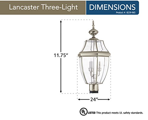 Sea Gull Lighting 8239-965 Lancaster Outdoor Post Lantern Outside Fixture, Three - Light, White #TOP1