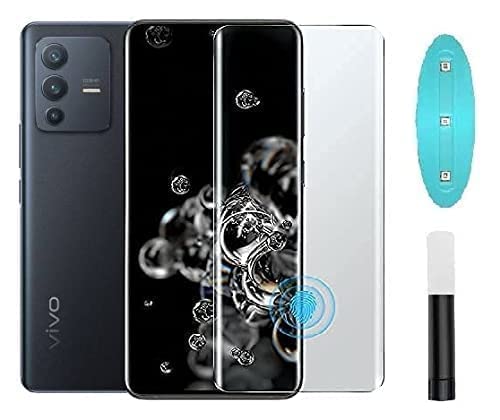 Image of OCTRIX Tempered Glass Compatible for Vivo V23 Pro 5G Advanced Border-Less Full Edge to Edge UV Screen Protector and Easy Installation Kit - (Pack of 1)- By Blackwik