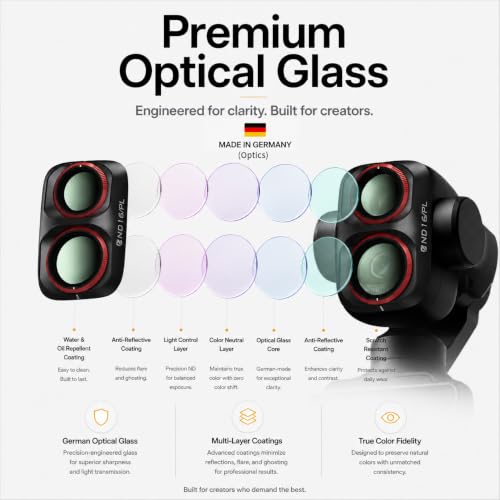 Image of Freewell 4 Pack ND Filters for DJI Osmo Pocket 4P & Xtra Muse 2 Pro