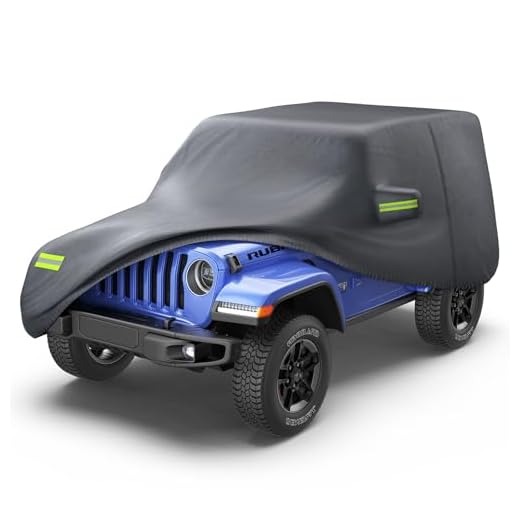 KAKIT 6 Layers Heavy Duty Covers for Jeep 2007-2020 4 Door Waterproof & All Soft Inside with Windproof Strap & Driver Door Zipper