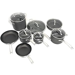 Calphalon Classic Nonstick Hard-Anodized 14-Piece Cookware Set, Grey