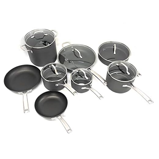 Calphalon Classic Nonstick Hard-Anodized 14-Piece Cookware Set, Grey