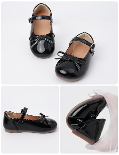 Happy Cherry Mary Jane Dress Shoes Toddler Little Girl Ballet Flats School Uniform Shoes for Wedding Party4