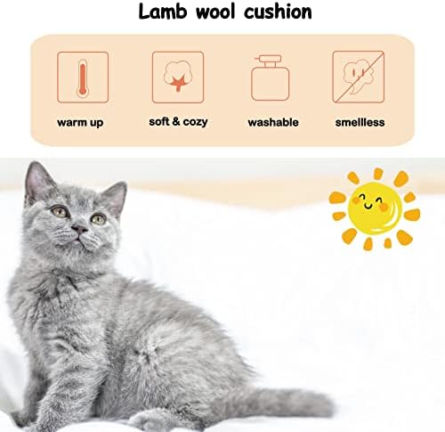 Bonlife Winter Small Cat House Indoor,Foldable Felt Pets Bed Cave Kennel,Cat Condo with Lids,Cat Hideaway Warm Comfortable,Dark Grey,32X32X39CM