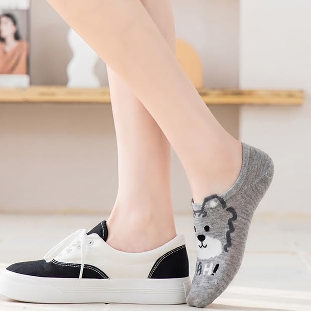 Image of Benefeet Sox Funny No Show Socks Womens Girls Fun Animals Novelty Low Cut Socks Cute Crazy Sock Non Slip Christmas Gifts