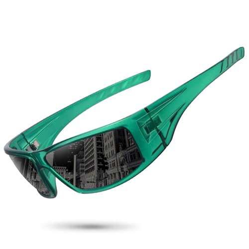 Image of Polarized Sports Sunglasses for Men Women,Driving Fishing | UV400 Protection Anti-Glare Lens, Wrap Around Sunglasses for Cycling,Hiking,Golf & Outdoor Sports Unbreakable Frame