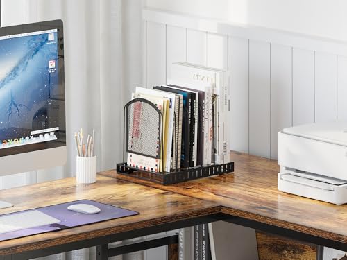 EasyPAG 5 Fächer A4 Metall Büro Schreibtisch Organizer,Aktenhalter,Zeitschriftenhalter,Dokumentenablage,Briefablage,Papier Magazin Organisator,Schwarz