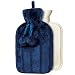 Produktbild CityComfort Wärmflasche mit Bezug Bettflasche für Nacken Bauch Schmerzen und Füße Flauschige Wärmflasche Groß 2L für Erwachsene (Tiefblau)