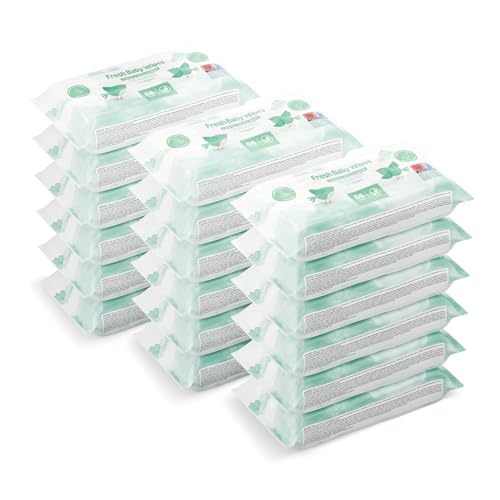 by Amazon Lingettes bébé fraîche, 1008 lingettes, légèrement parfumées, lot de 18 paquets de 56