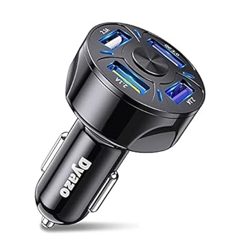 Dyazo Multi 4 USB Ports Fast Car Charger (2.1 Amp | QC 3.0) Compatible for Qualcomm 3.0, iPhone Xr,Xs,6,8,7 Plus Max, Samsung Galaxy S10 S21, Note 9,Oppo, Mi,Vivo & All Mobile Phones