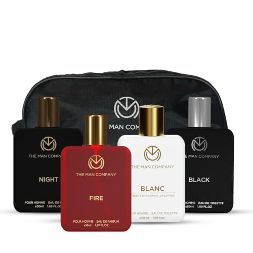 The Man Company Premium Perfume Gift Set for Man 4 X 50ml with a Travel Bag – A Gentleman’s Choice | Luxury Long-Lasting Fragrance For Man | Anniversary fragrance | Valentine Gift For Boyfriend | For Party, Outing, Office & Date