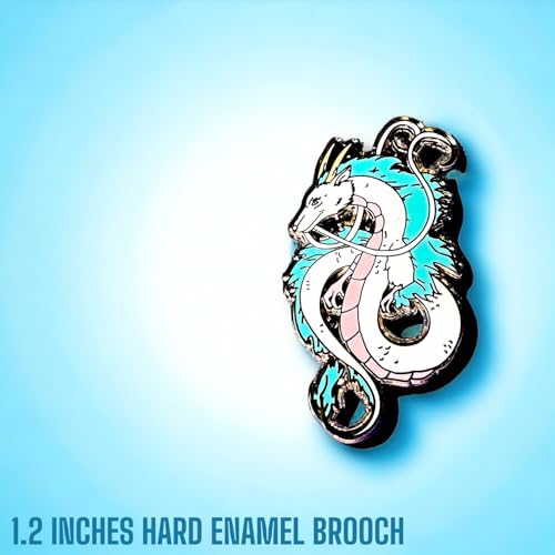 Image of KOZUKI HAKU DRAGON PIN - Green Enamel with Metal Base - Modern Unisex Pin - Fan Art