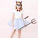 Jmkcoz Halloween Devil Costume Set Devil Horn Headband Red Devil Tail Bowtie Devil Red Pitchfork Demon Cosplay Hair Hoop Accessories for Carnival Themed Party Prop Costume Decoration