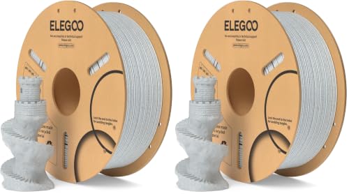 Image of ELEGOO PLA Filament 1.75mm Marble 1KG, 3D Printer Filament Dimensional Accuracy + /- 0.02mm, 1kg Cardboard Spool(2.2lbs) 3D Printing Filament Fits for Most FDM 3D Printers (Pack of 2)