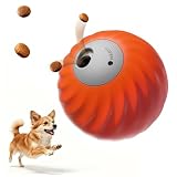 Kinizuxi Pelota Interactiva para Perros Dispensar Golosinas,2025 Recién Duradero Juguete Automático para Perros,Recargable Pelota de Juguete Inteligente para Perrito Pequeños Medianos (Naranja)