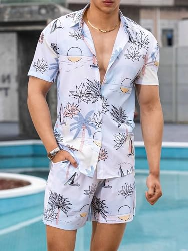 Image of DHRUVI TRENDZ Rayon Co-Ord Set for Men | Men's Cord Set | Night Suit for Men | T-Shirt and Shorts Set for Men | Night Dress for Men | Pyjama Set for Men