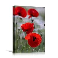 Canvas Wall Art Red Fields Bohemian Colorful Floral Group Multicolor Photography - 12x18 inches