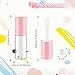 DynnnDy 50Pcs 3ml Empty Lip Gloss Tubes with Brush Refillable Cute Lip Balm Bottles Bulk Transparent Cosmetic Sample Containers for DIY Lipstick Eyelash Growth Liquid,Pink Cap