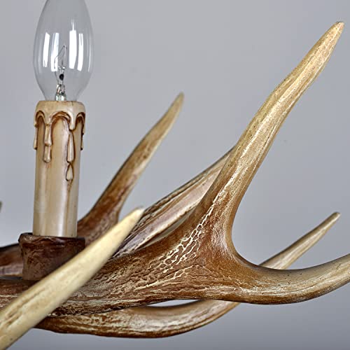 Bainuo Antler Chandelier Lighting,6 Light Antler Deer Chandelier For Living Room Dining Room Balcony Bedroom Cafe Bar Cabin Hanging Light Fixtures #TOP4