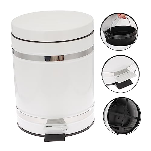 Caneca de basura rectangular con pedal 5 L blanco miniatura 7