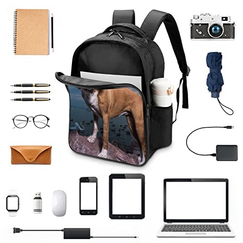 Sac à dos scolaire relief 3D cool backpack avec motif chien sauvage unique