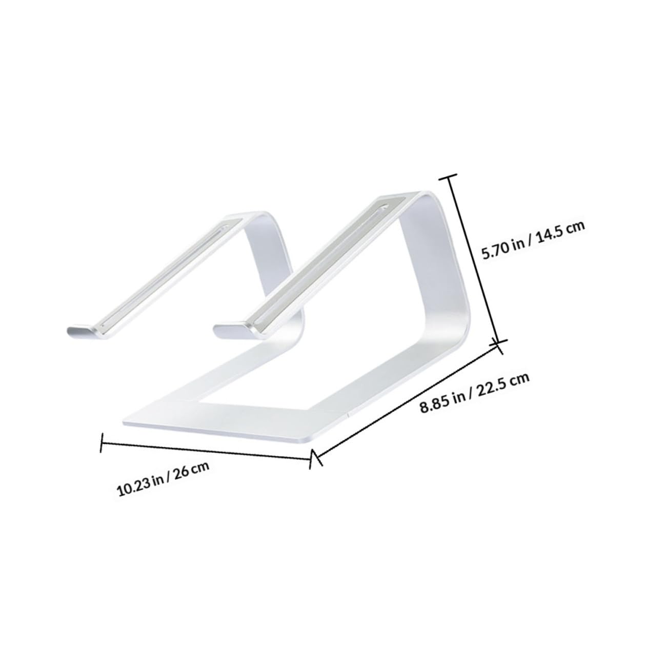 Supporto Laptop in Lega di Alluminio Argento Regolabile da Scrivania