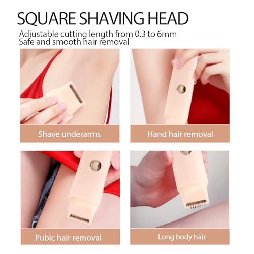 Electric Bikini Trimmer for Women, 2 in 1 USB Rechargable Lady Shaver Dual Head for Wet & Dry Use, IPX7 Waterproof Hair Razor for Face Body Pubic Hair Bikini Legs - Image 3