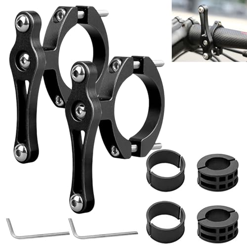 2 Stück Flaschenhalter Adapter Fahrrad: HOMURY Aluminum Universal Flaschenhalter Lenker Rack mit Inbusschlüssel, Fahrrad Trinkflaschenhalter für Fahrräder, Motorräder(Schwarz)