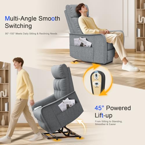 sisolos Relaxsessel Fernsehsessel Massagesessel mit Aufstehhilfe Elektrisch Sessel Wohnzimmer mit Massagefunktion und Wärmefunktion, 2 Seitentaschen, Relaxsessel mit Liegefunktion, TV Sessel – Bild 5