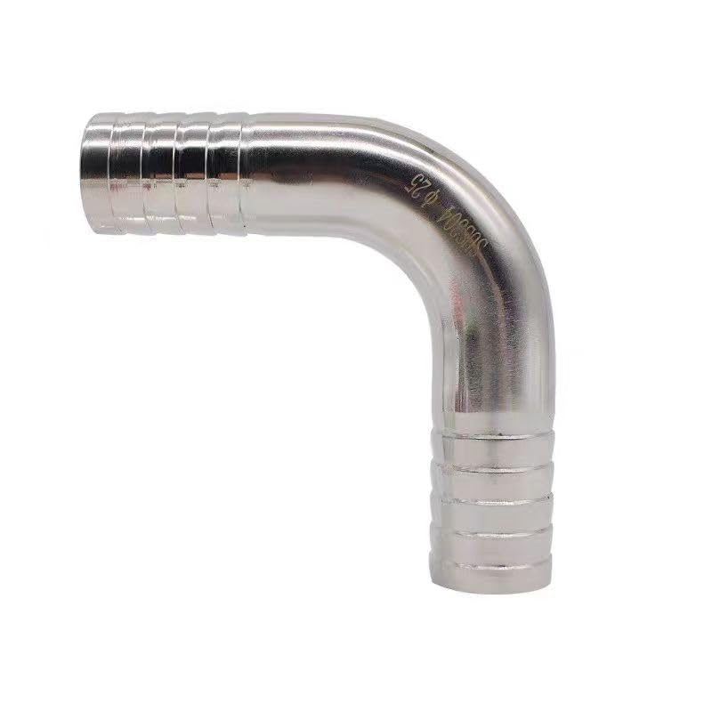 Codos de acero inoxidable, Accesorio de tubería codo sanitario 90 grados acero inoxidable 304 con púas 19/25/32/38/45/51/57/63/76/89 mm diámetro interior, 1 unidad(108mm)