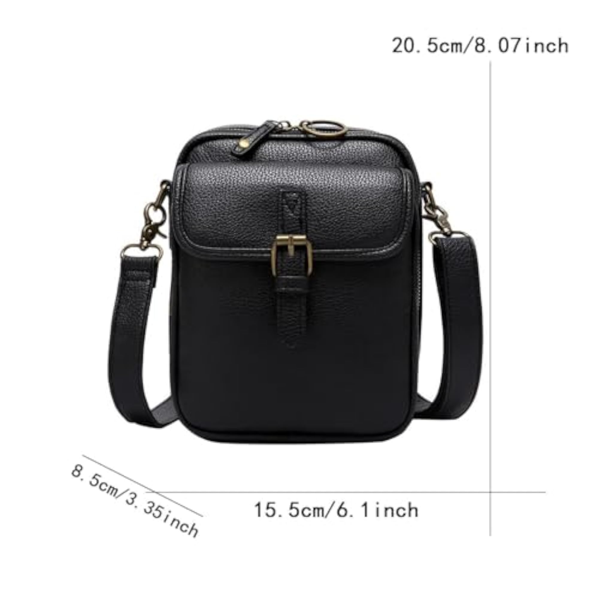 Shoulder Bag Double Zipper Unisex Versatile Crossbody Bag