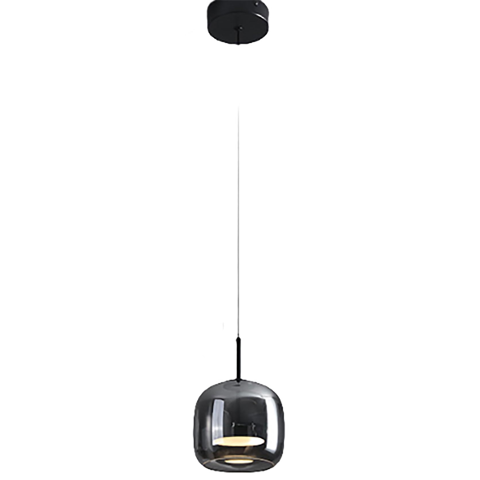 Petite lampe suspendue LED en verre pour gagner de l'espace au chevet
