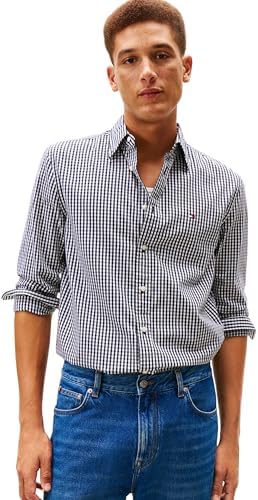 Tommy Hilfiger Herren Flex Poplin Big Gingham Rf Shirt Mw0mw41713 L/S Shirt (1er Pack)