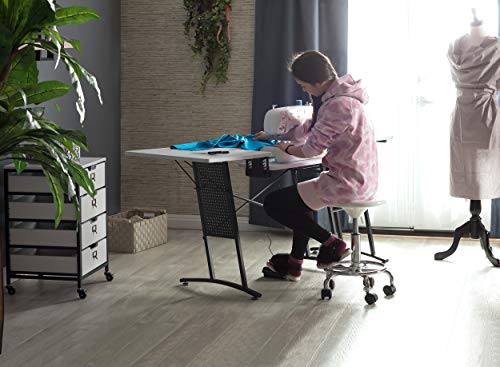 Sew Ready Charcoal/White Master Sewing Machine Table, Craft and Computer Desk