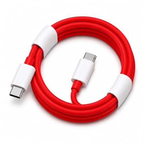 Image of 65W Type C to C Cable | Compatible with with 13 /13R /13S /12R /11R /10R /10T /10 /10 Pro /9 /9 Pro /8 /8 Pro /7 Pro /7T Pro /Nord /CE 3 Lite | Nord Power 5G Delivery for SuperVOOC | Original Ultra-Fast Charging