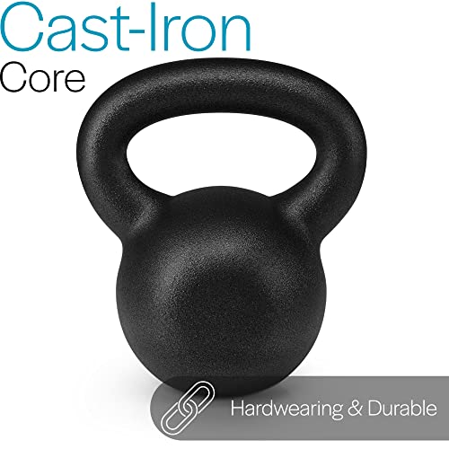 Core Balance Kettlebell Neoprene Coated Cast Iron Weight Lifting Strength Training Cardio Fitness Home Gym (1 x 4kg, 6kg, 8kg, 10kg, 12kg, 16kg or 20kg) - Image 3