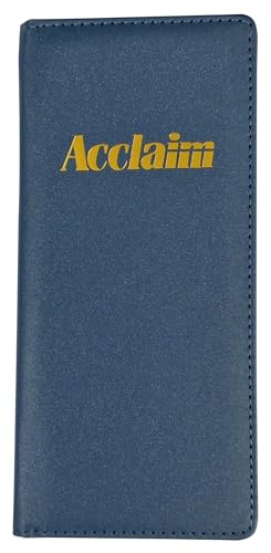 Acclaim Rigid Lawn Bowls Bowling Scorecard Holder Lightly Padded Plain Colour Metallic Finish 23 cm x 11 cm with Spring Clip & Pen Loop (Deep Blue)